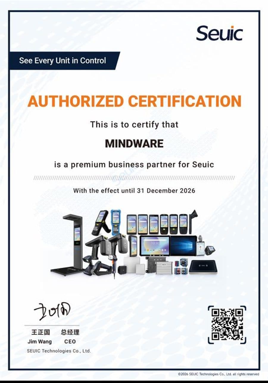 SEUIC partner certificate issued to Mindware