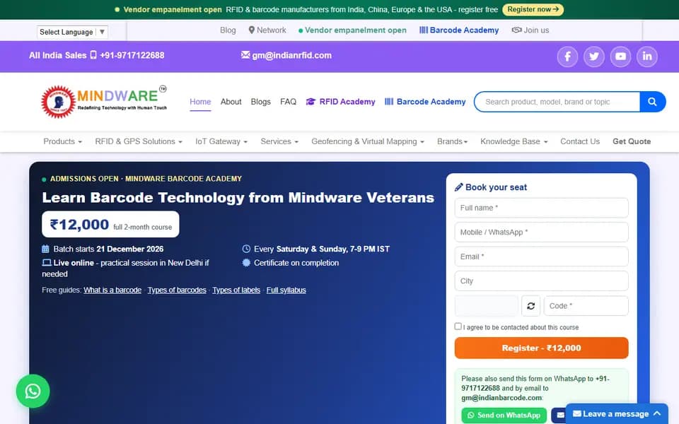 indianrfid.com homepage