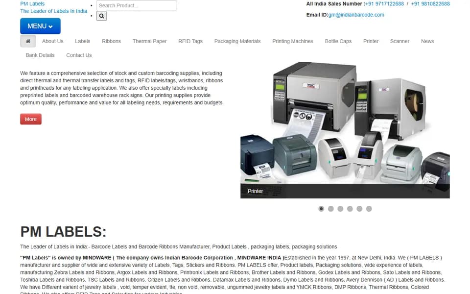 pmlabels.com homepage