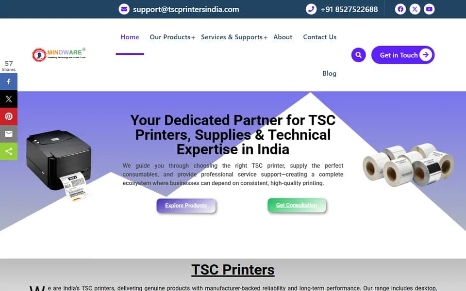 tscprintersindia.com homepage
